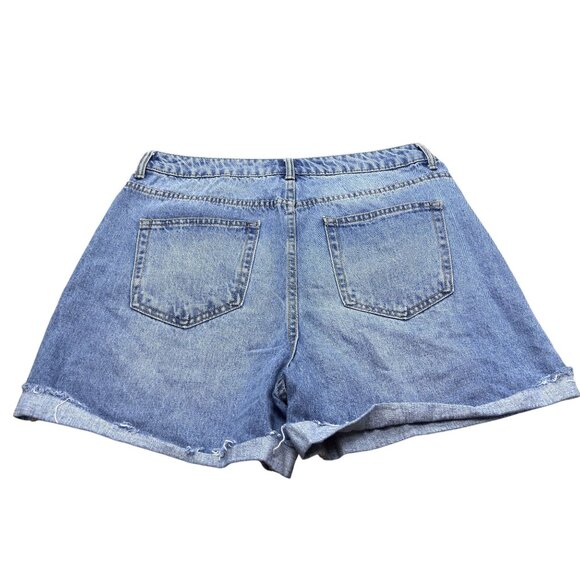Forever 21 Womens Denim Button-Fly High-Waisted Shorts Size 31 - Picture 2 of 8